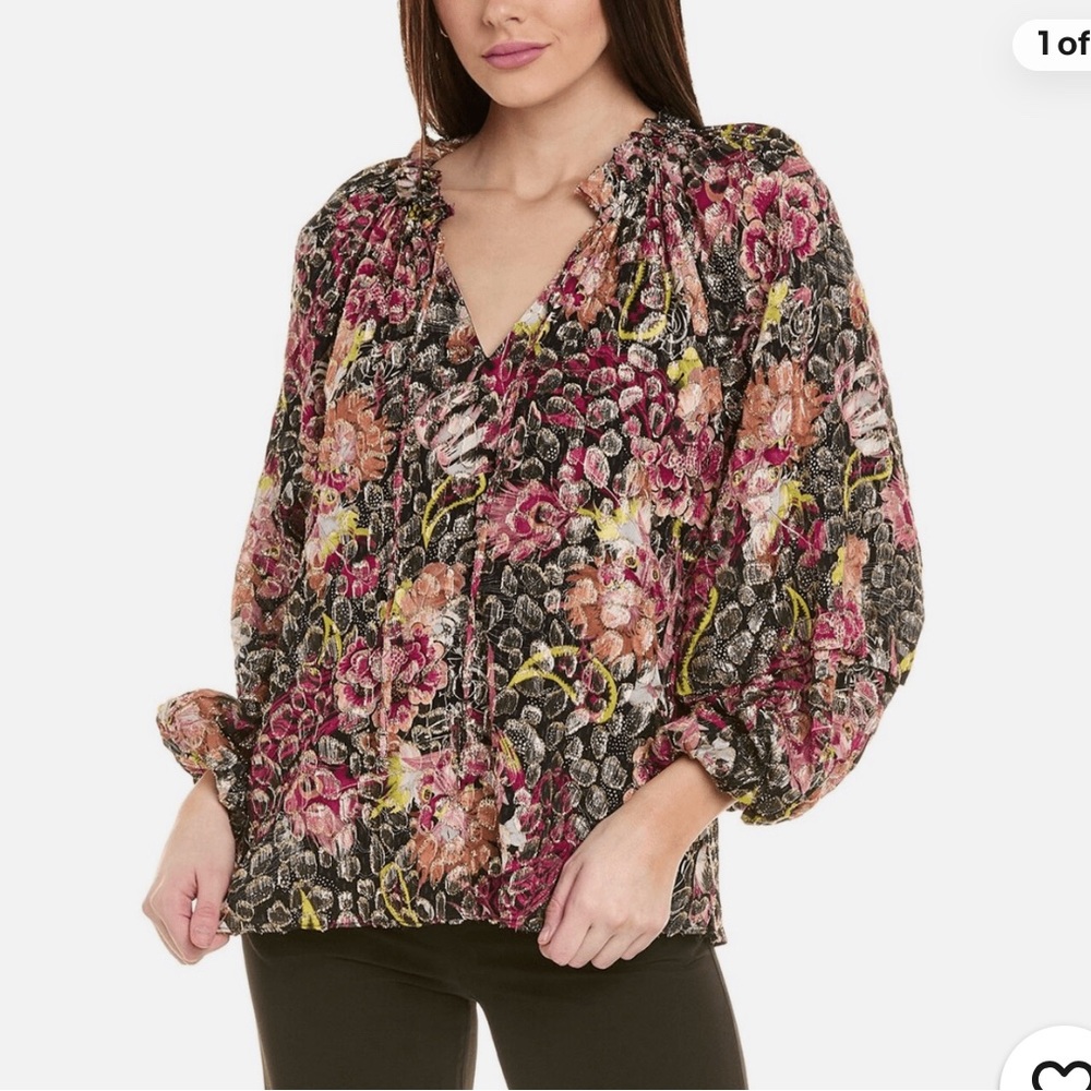 Kobi Halperin
August Metallic Clip Dot Blouse